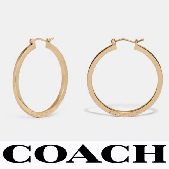 Coach Jewelry - Coach Gold Hoop Earrings NWT